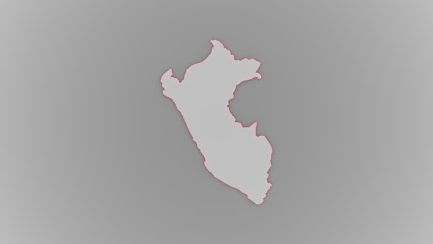 3d animated map of Peru gets hit and fractured by the text “Violence”