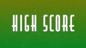 High score text animation over green and yellow gradient background. Achievement, success, victory, digital, gaming, celebration - Powered by Shutterstock - Get 15% off with code: PIKWIZARD15