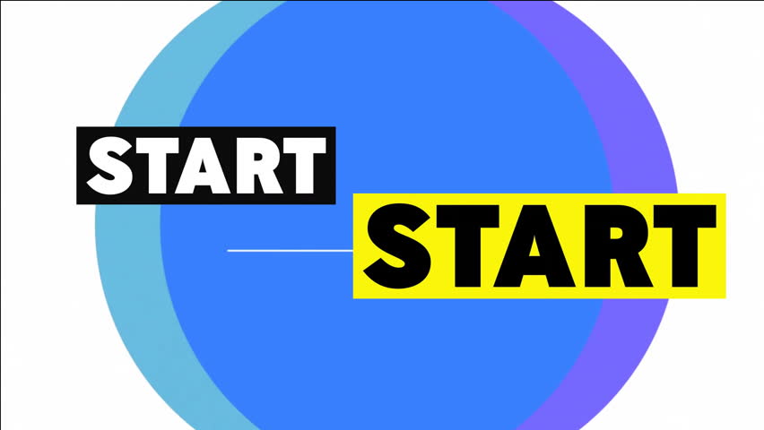 START text animation over blue and purple circular shapes. digital, abstract, vibrant, background, geometry, motion - Powered by Shutterstock - Get 15% off with code: PIKWIZARD15