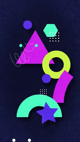 Funny Shapes and Moving Geometric Forms. Motion Animation with Geometry Figures