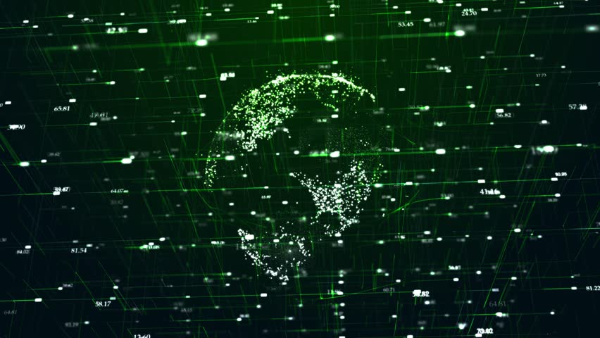 Big data technology and data science abstract background. Data scientist querying. Analysing and visualizing artificial intelligence on virtual screen. AI Data flow concept. Finance neural network-lop