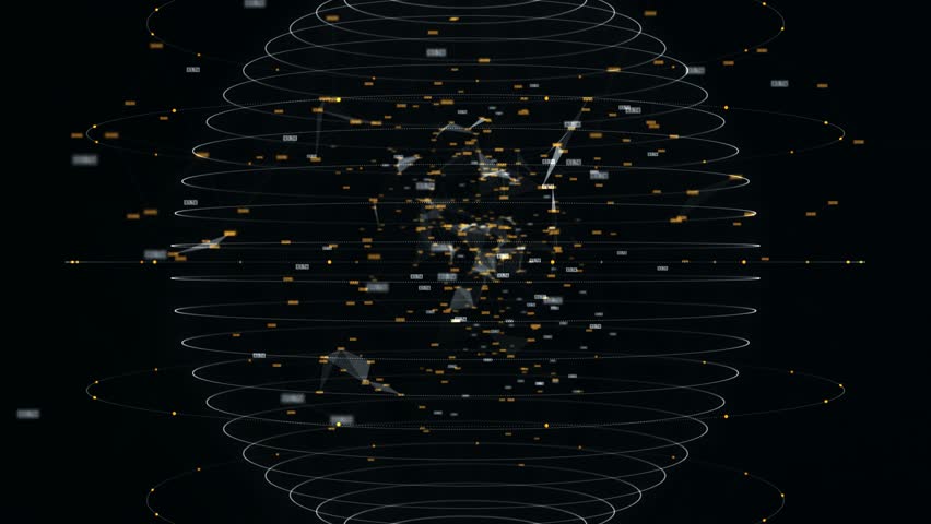 Big data technology and data science abstract background. Data scientist querying. Analysing and visualizing artificial intelligence on virtual screen. AI Data flow concept. Finance neural network-lop