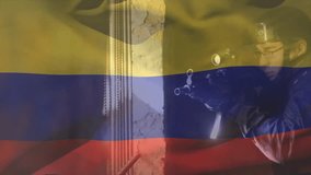 Animation of flag of colombia over biracial male soldier. Military service, patriotism and national flags concept digitally generated video. - Powered by Shutterstock - Get 15% off with code: PIKWIZARD15