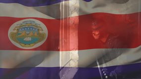 Animation of flag of costa rica over biracial male soldier. Military service, patriotism and national flags concept digitally generated video. - Powered by Shutterstock - Get 15% off with code: PIKWIZARD15