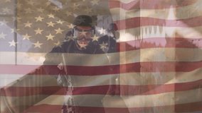 Animation of flag of usa over diverse male soldiers. Military service, patriotism and national flags concept digitally generated video. - Powered by Shutterstock - Get 15% off with code: PIKWIZARD15