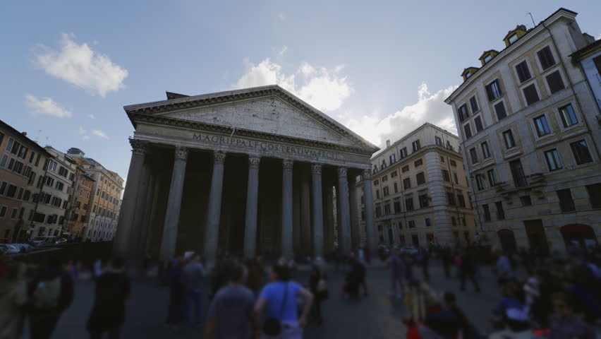 Tourists Milling at the Entrance to the Pantheon in Rome