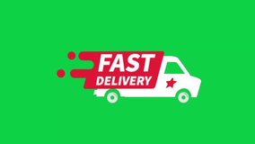 Fast delivery truck icon animation with a green screen background. Perfect for showcasing shipping, logistics, and transportation services with dynamic, customizable visuals. - Powered by Shutterstock - Get 15% off with code: PIKWIZARD15