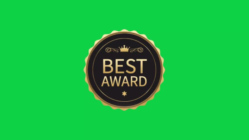 Best award animation with a green screen background. Perfect for celebrating achievements, showcasing excellence, or enhancing promotional content with customizable visuals.