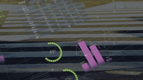 Pie charts and stock market data animation over people crossing street. Finance, analytics, business, economy, pedestrians, urban - Powered by Shutterstock - Get 15% off with code: PIKWIZARD15