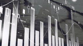 Financial data charts and graphs animation over people walking on wet pavement. Finance, pedestrians, city, urban, rain, business - Powered by Shutterstock - Get 15% off with code: PIKWIZARD15