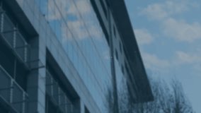 Network of connections and data points animation over modern glass building. Technology, connectivity, digital, innovation, futuristic, architecture - Powered by Shutterstock - Get 15% off with code: PIKWIZARD15