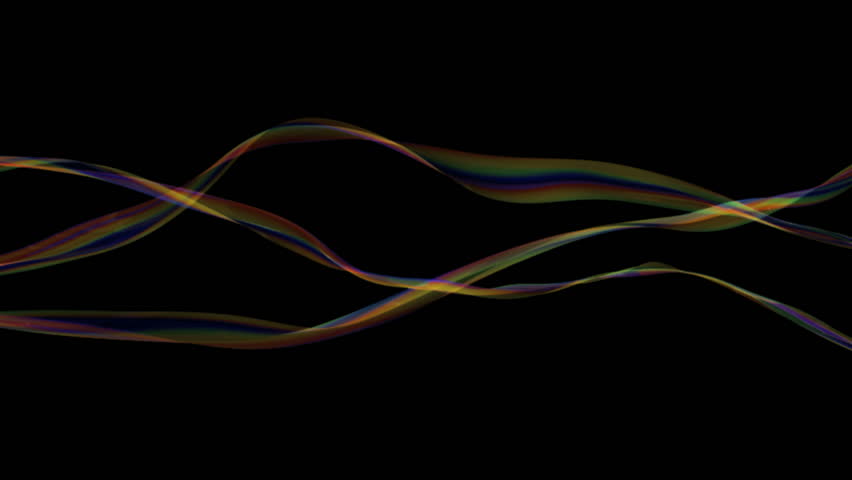 Rainbow Ribbons. Alpha matte provided.