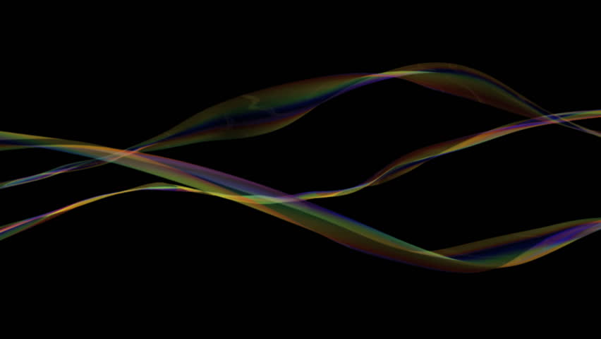 Rainbow Ribbons. Alpha matte provided.