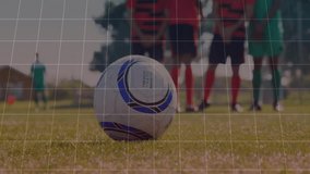 Graph and data analysis animation over soccer players on field. Analytics, statistics, sports, football, data visualization, tracking - Powered by Shutterstock - Get 15% off with code: PIKWIZARD15