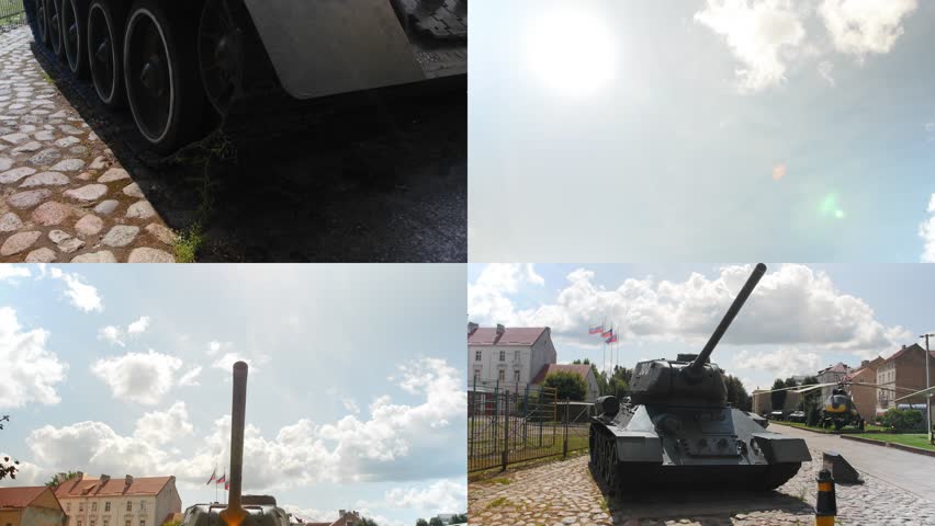 T34 tank in an open-air museum in one shot