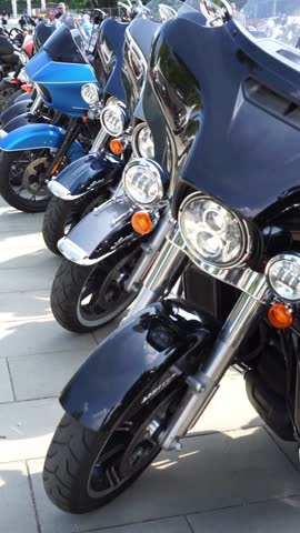 biker rally on motorcycles vertical video