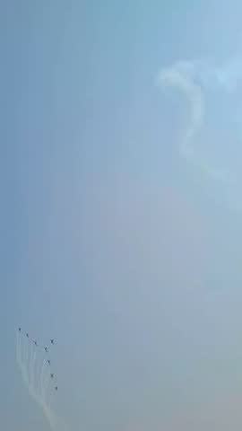 Air show by fighter jet