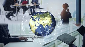 Various business scene and global communication network concept. Worldwide business. Transition material from a white background - Powered by Shutterstock - Get 15% off with code: PIKWIZARD15