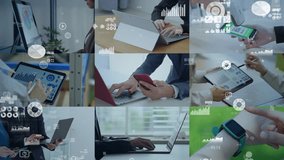 People using digital devices and statistics data concept. Management strategy. Corporate marketing. Financial planning. Transition material from a white background - Powered by Shutterstock - Get 15% off with code: PIKWIZARD15