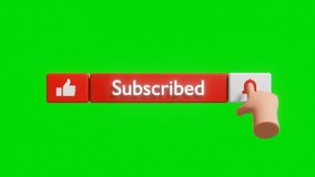 Subscribe button. Thumb up. Notification alert - Powered by Shutterstock - Get 15% off with code: PIKWIZARD15