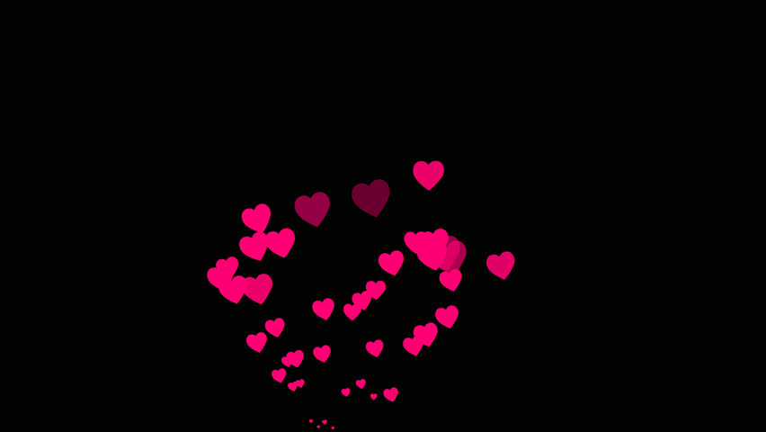 Pink flying hearts pop burst, collection of heart, valentine's day sign of love, love explosion effect on blank background