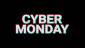 cyber monday glitch animated text glitch cyber monday neon sale offer bg background old tv bad tv 4k looping - Powered by Shutterstock - Get 15% off with code: PIKWIZARD15