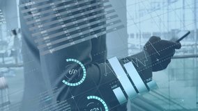 Animation of financial data processing over caucasian businessman using smartphone. Global business, finances, communication and digital interface concept digitally generated video. - Powered by Shutterstock - Get 15% off with code: PIKWIZARD15