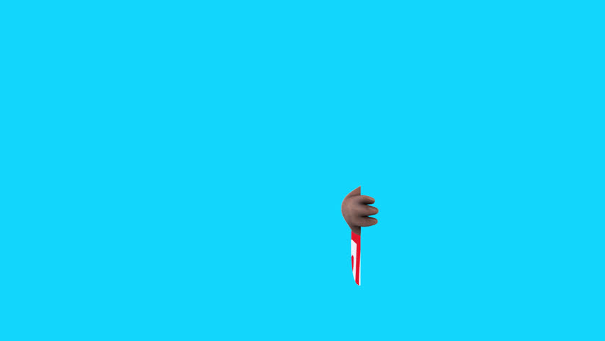 Fun 3D cartoon hippo with an uncle sam hat (with alpha channel)