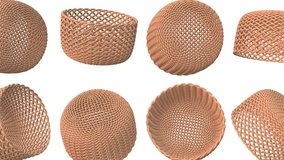 3D Woven Basket Falling on a White Background. Woven Basket 3D Animation. 4K - Powered by Shutterstock - Get 15% off with code: PIKWIZARD15