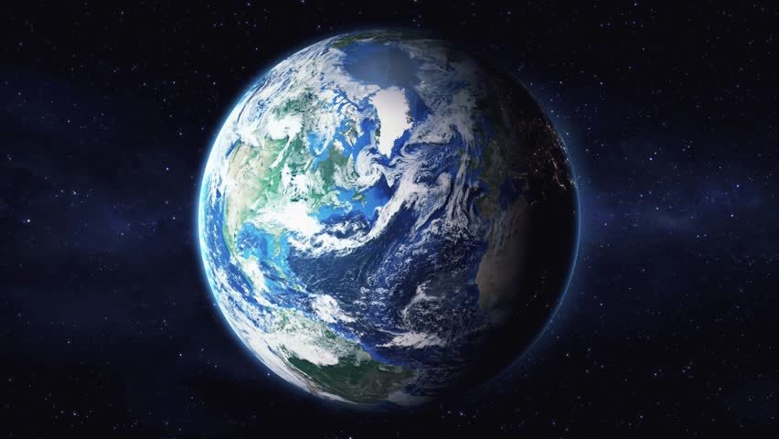 Earth zoom in from space to Manchester, New Hampshire, USA. Followed by zoom out through clouds and atmosphere into space. Satellite view. Travel intro