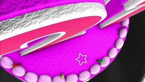 21 years, 21st birthday kids, children cake animation 3d render with confetti and balloon background.  - Powered by Shutterstock - Get 15% off with code: PIKWIZARD15