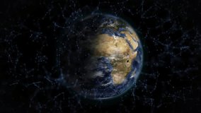 Animation of network of connections with qr code over globe on black background. Technology and digital interface concept digitally generated video. - Powered by Shutterstock - Get 15% off with code: PIKWIZARD15