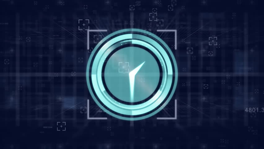 Animating digital clock over futuristic data processing background. Technology, animation, innovation, cyber, high-tech - Powered by Shutterstock - Get 15% off with code: PIKWIZARD15