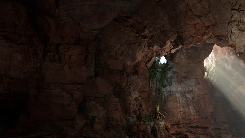A Glimmer of Light Pierces the Majestic Mexican Cave