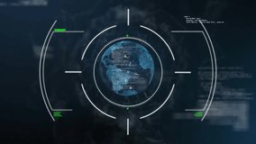 Digital globe with binary code processing data animation in blue background. Technology, coding, cyber, global - Powered by Shutterstock - Get 15% off with code: PIKWIZARD15