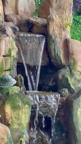 artificial waterfall decoration in garden