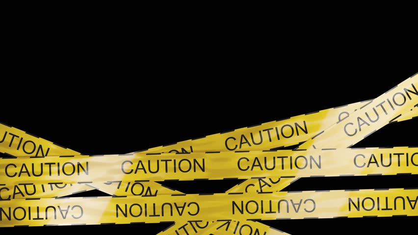 Warning of a dangerous action. Unfolding diagonal warning tape with yellow and black diagonal stripes. Yellow and black warning tape. Long hazard tape. Warning stop line. Caution tape.