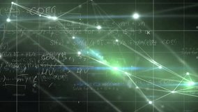 Animation of network of connections over mathematical equations. Technology, science and digital interface concept digitally generated video. - Powered by Shutterstock - Get 15% off with code: PIKWIZARD15