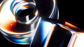 3D animation of geometric shapes with dispersion rainbow color spectrum prism effect on isolated black background - Powered by Shutterstock - Get 15% off with code: PIKWIZARD15