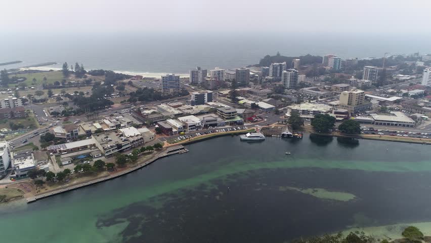 Forster NSW heavy fog - 4K Drone Shot