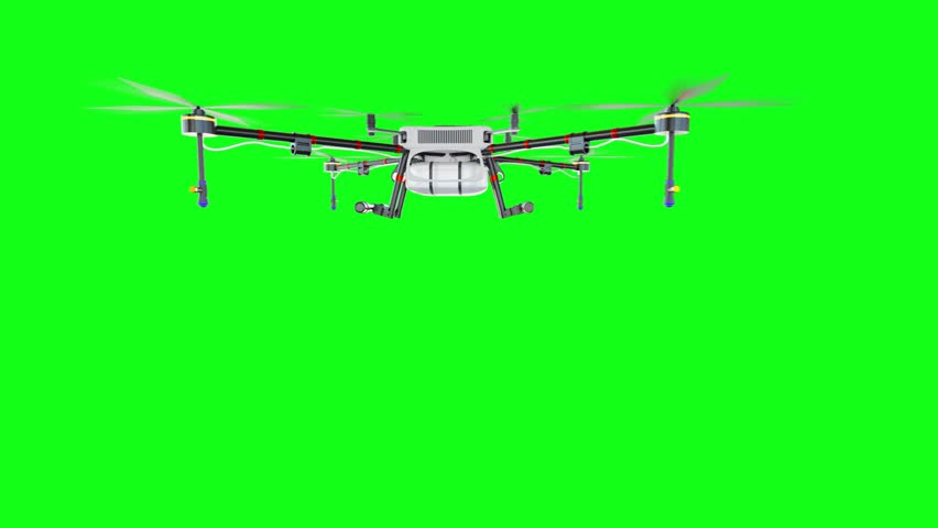 footage of agriculture drone on green screen, 3d illustration rendering
