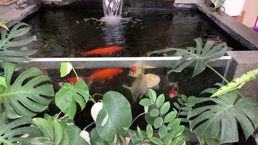 koi fish in the aquarium