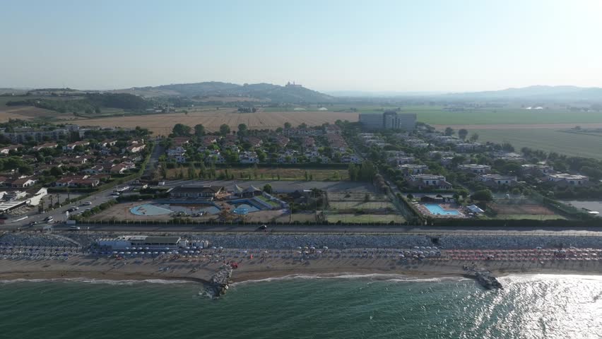 picturesque shoreline of Porto Recanati, Lungomare Scarfiotti,Italy