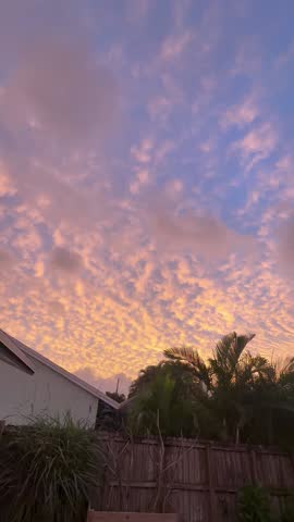Florida sunset with orange and purple sky