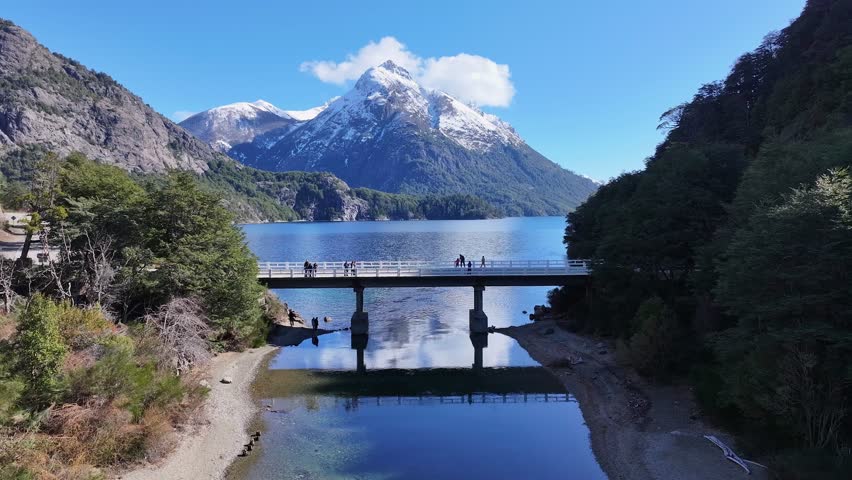 Patagonia Skyline At Bariloche In Rio Negro Argentina. Snow Capped Mountain. Chico Circuit. Bariloche Argentina. Winter Travel. Patagonia Skyline At Bariloche In Rio Negro Argentina.