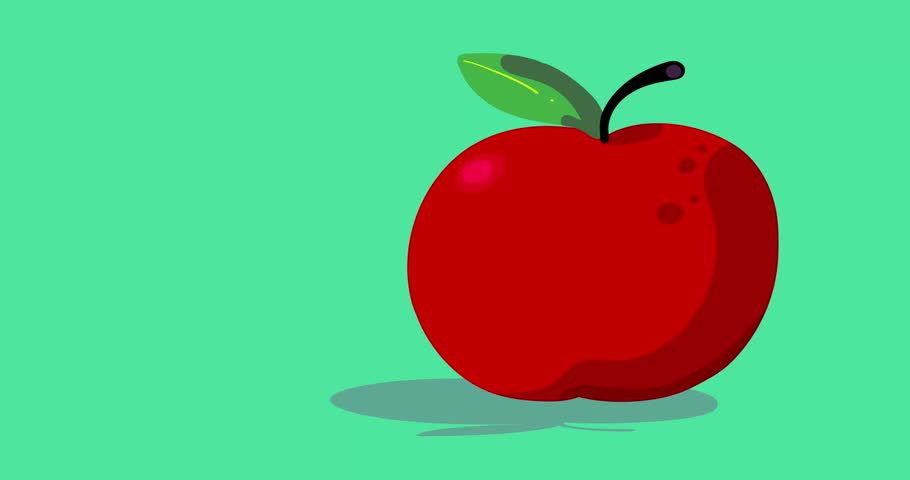 Cartoon character pink worm in apple animation isolated. Peek-a-boo! I am here! Happy apple worm on autumn backgraound. Small earthworm good for any project. He is ready for Thanksgiving Day.