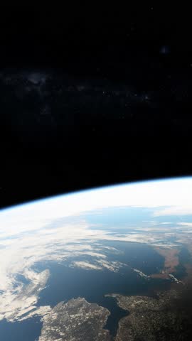 Timelapse showing the earth rotating from space, with Prince Edward island visible, Canada Nova Scotia, vertical animation based on image by Nasa