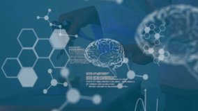 Animation of chemical formula and data processing over biracial female scientist doing experiment. Science and digital interface concept digitally generated video. - Powered by Shutterstock - Get 15% off with code: PIKWIZARD15