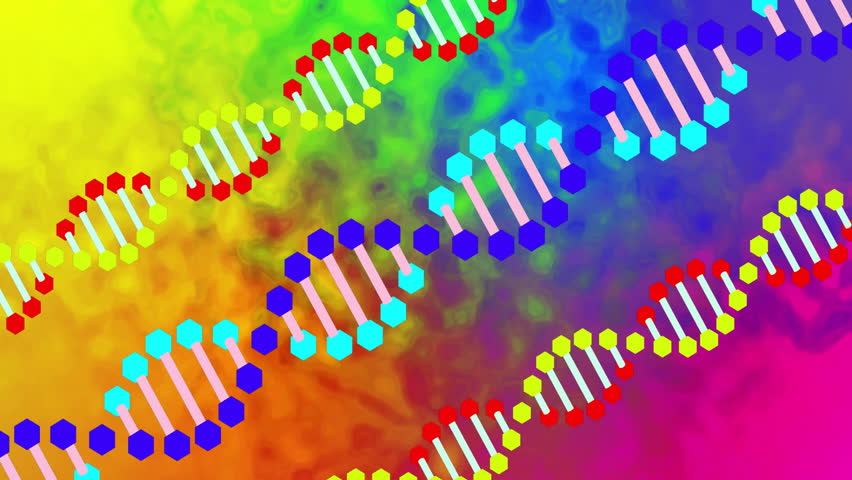 Animation of colourful dna strands on colourful background. Pattern and digital interface concept digitally generated video. - Powered by Shutterstock - Get 15% off with code: PIKWIZARD15
