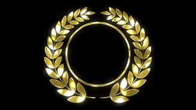 gold laurel wreath animated frame isolated gold laurel wreath winner number 1 green screen 4k 60 fps - Powered by Shutterstock - Get 15% off with code: PIKWIZARD15